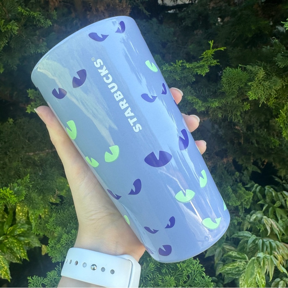 Starbucks Collectible Glow Halloween Fall 2022 Purple Travel Mug w/ Eyes